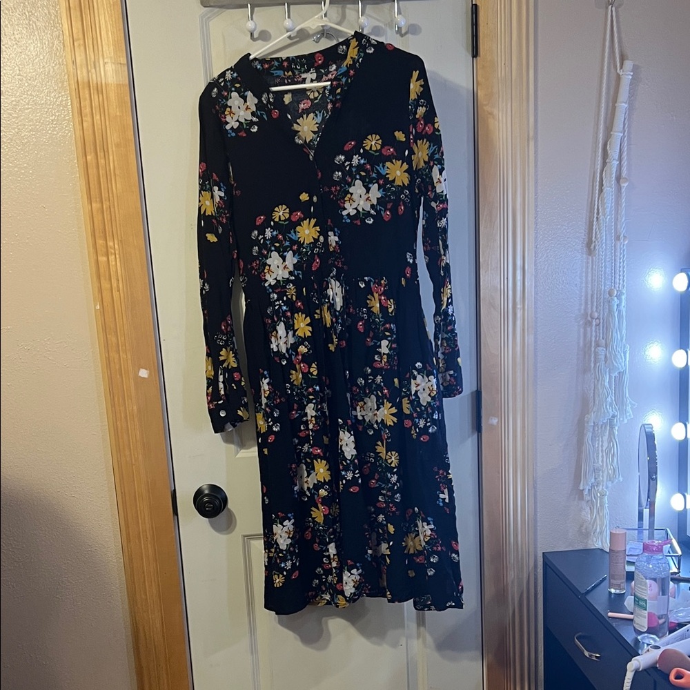 Floral Black Dress